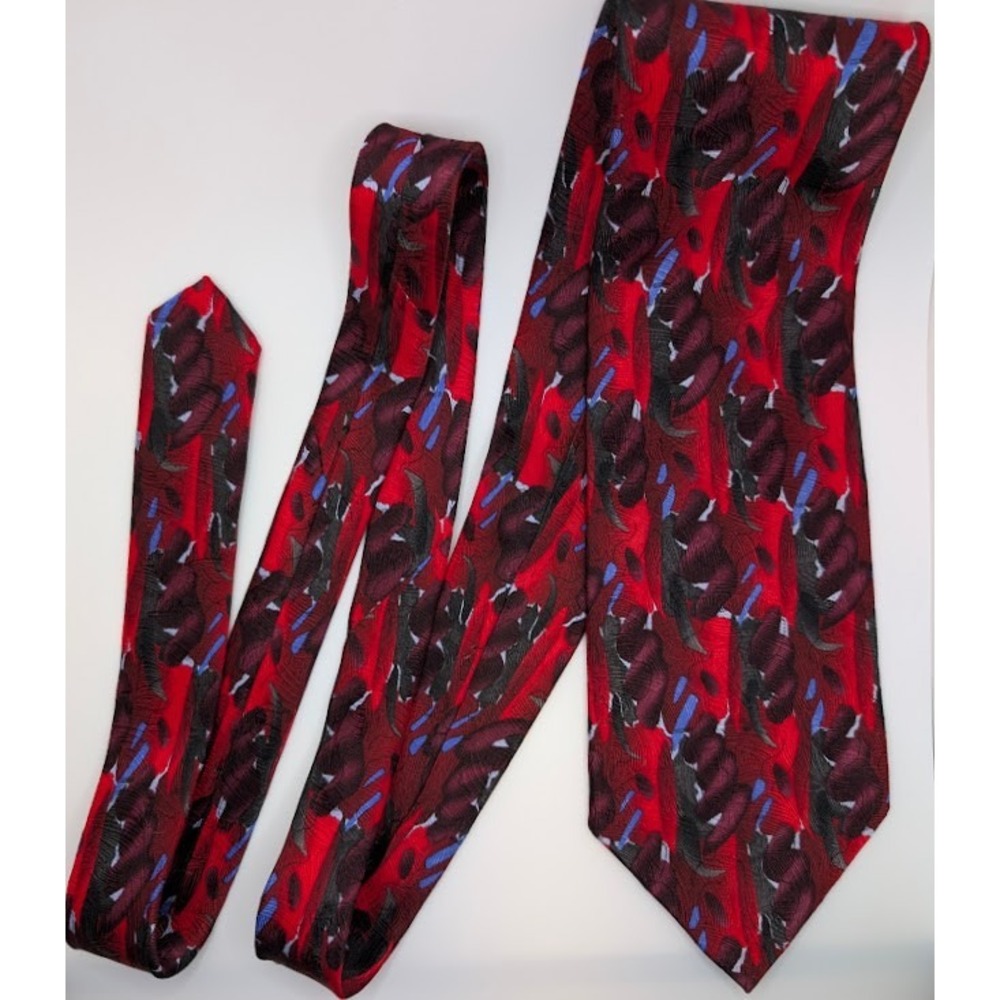 Jerry Garcia Tie Butterflies III Collection 20 Red Black Blue Silk 4x60" EUC